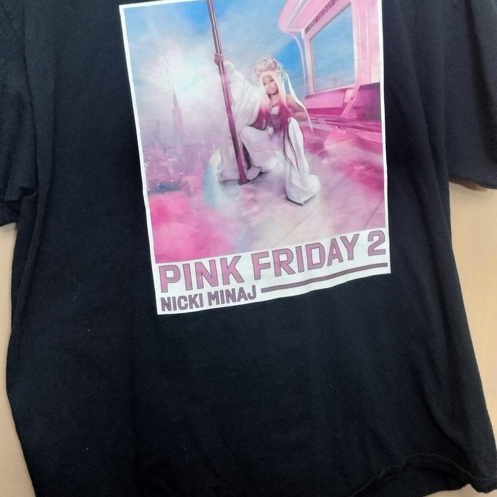 Gildan Black Tee with Pink Graphic